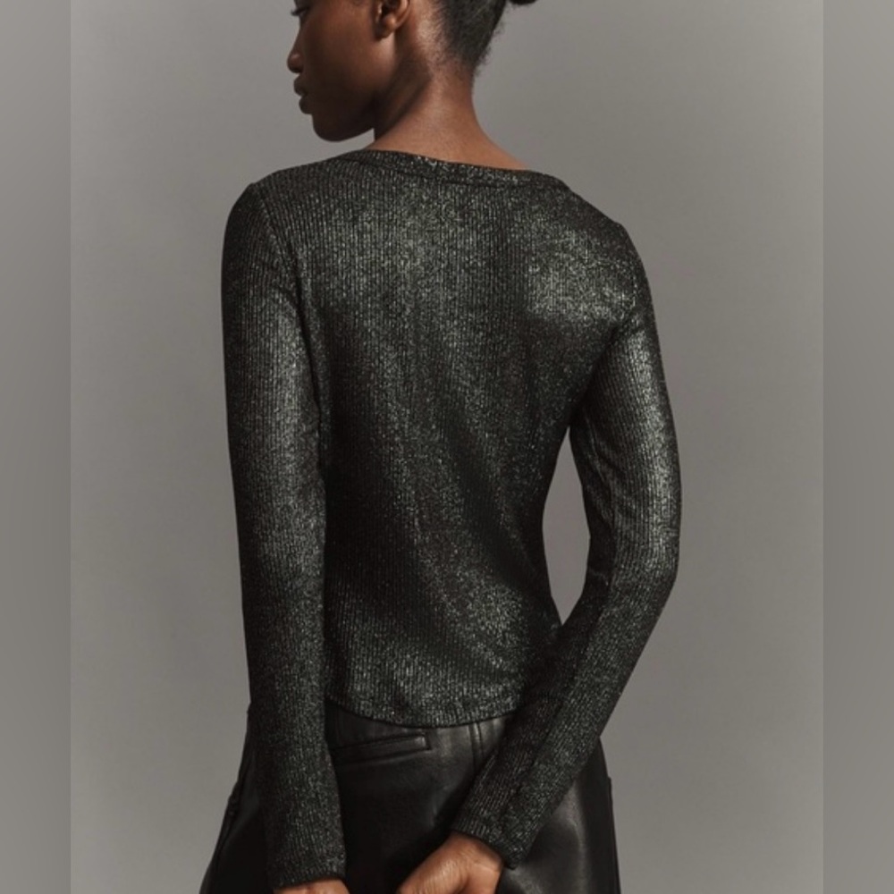 Pilcro by Anthropologie Andie Ribbed Spotlight Henley Size XS - Picture 3 of 9